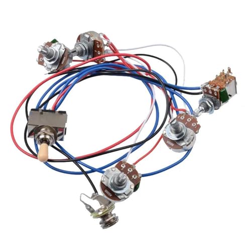 Gitarre Wiring Hareness Set Kabelbaum-Kit Für E-Gitarre 2V2T Potentiometer 3-Wege-Schalter Für Gitarre Lp E-Gitarrenteile(Yellow) von HJKLBGT