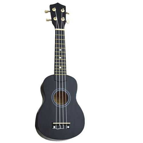 HJKLBGT Bunte 21-Zoll-Ukulele-Anfänger-Holzgitarre Mit Vier Saiten Und Stimmgerät Ukulele anfänger(Black) von HJKLBGT