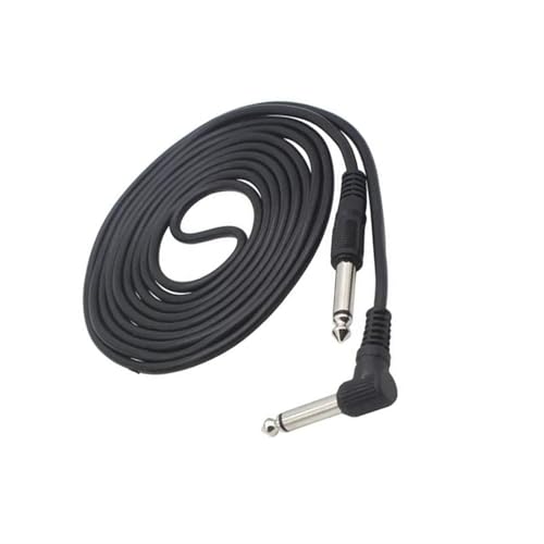 HJKLBGT Professionelles Gitarrenkabel 3/5M/ 10 Fuß Instrument Gitarre Kabel 1/4-Zoll 6,35mm Gerade Zu Rechten Winkel Stecker Schwarz ABS Jacke(300CM) von HJKLBGT