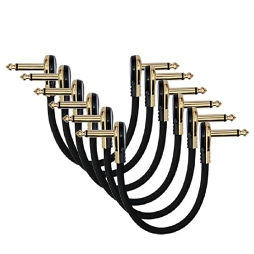 HJKLBGT Professionelles Gitarrenkabel 3PCS/ 6PCS Gitarre Patch Kabel Rechten Winkel 15/30CM 1/4 Gitarre Kabel Für Gitarre Effekt Pedale(6PCS,30cm) von HJKLBGT