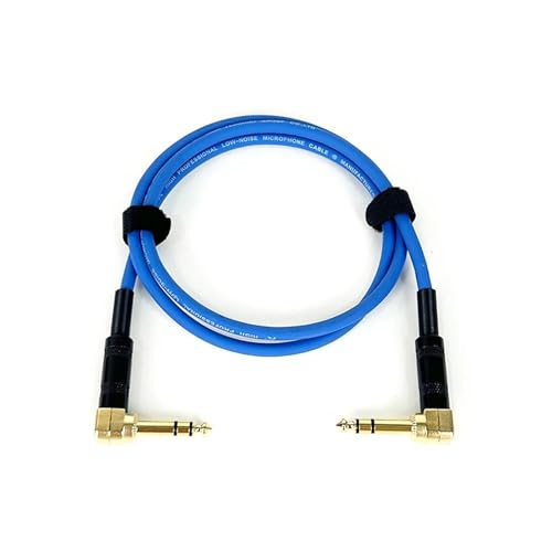 HJKLBGT Professionelles Gitarrenkabel 6,35 Stereo Balanced1/4 Abgewinkelt Zu Abgewinkelt Lautsprecher Verstärker Kabel Für Gitarre Tastatur‎ Dual Kanal Kabel(Blue,10m) von HJKLBGT