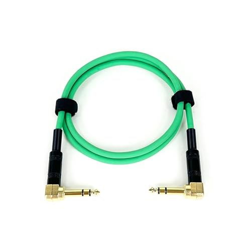 HJKLBGT Professionelles Gitarrenkabel 6,35 Stereo Balanced1/4 Abgewinkelt Zu Abgewinkelt Lautsprecher Verstärker Kabel Für Gitarre Tastatur‎ Dual Kanal Kabel(Green,5m) von HJKLBGT