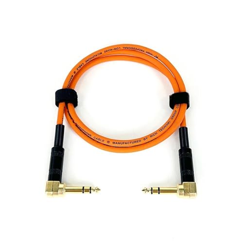 HJKLBGT Professionelles Gitarrenkabel 6,35 Stereo Balanced1/4 Abgewinkelt Zu Abgewinkelt Lautsprecher Verstärker Kabel Für Gitarre Tastatur‎ Dual Kanal Kabel(Orange,300CM) von HJKLBGT