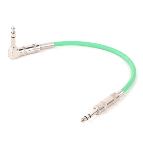 HJKLBGT Professionelles Gitarrenkabel 6,35mm Auf 6,35mm StereoAudio Kabel 6,5 TRS Auf 1/4'' Gerade Auf Rechts Winkel Lautsprecher Amp Kabel Für Gitarre Tastatur(Green,1m) von HJKLBGT