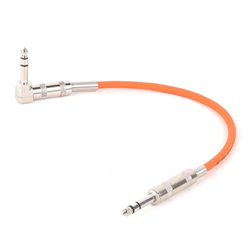 HJKLBGT Professionelles Gitarrenkabel 6,35mm Auf 6,35mm StereoAudio Kabel 6,5 TRS Auf 1/4'' Gerade Auf Rechts Winkel Lautsprecher Amp Kabel Für Gitarre Tastatur(Orange,2m) von HJKLBGT