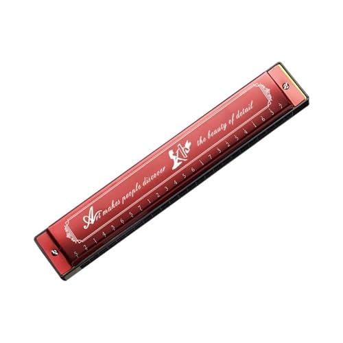 mundharmonika set Mundharmonika Diatonischer Marker 24-Loch C-Taste Polyphonisch Professionelles Leistungsniveau Erwachsene Beqinners(R4-Red) von HJKLBGT