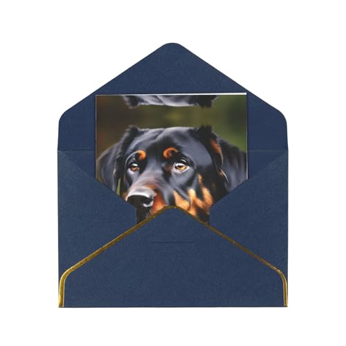 Rottweiler-Muster-Druck, "Thinking of You" Karte mit Umschlag, Happy Holidays-Grußkarten, innen unbeschriftet, mit Umschlag von HJLUUFT