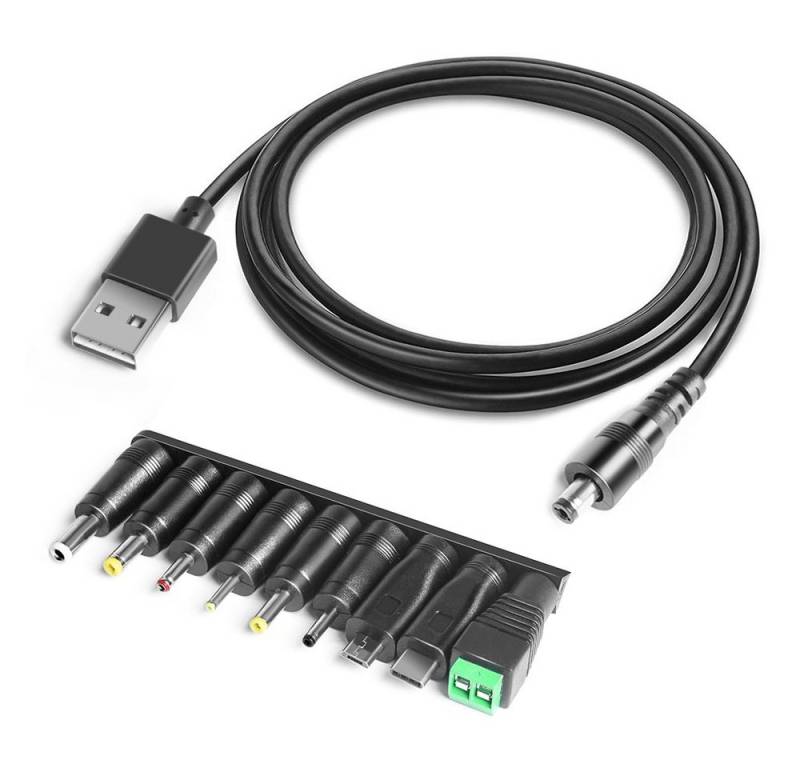 HKY 11 in 1 USB zu DC Kabel Konverter Universal Adapter USB Kabel Netzteil (für Tablet JBL Pulse Samsung Handy Ladegerät) von HKY