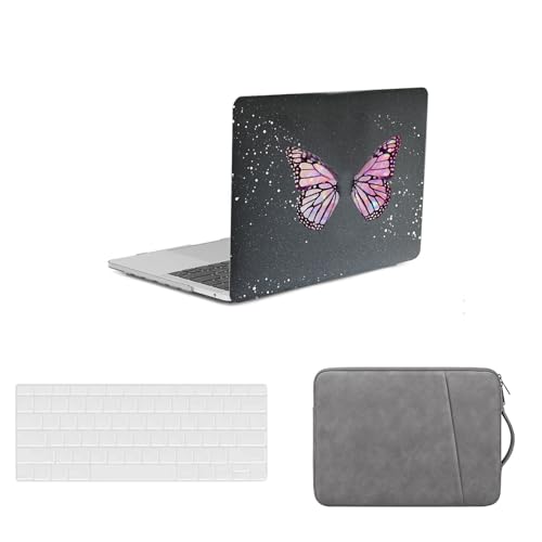 HLAAJJX Hülle Case Kompatibel mit MacBook Air 11 Zoll Modell A1370 A1465 Freisetzung 2015-2010, Plastik Laptop Hartschale Schutzhülle Cover & Tastaturschutz &Tasche,Schmetterling von HLAAJJX