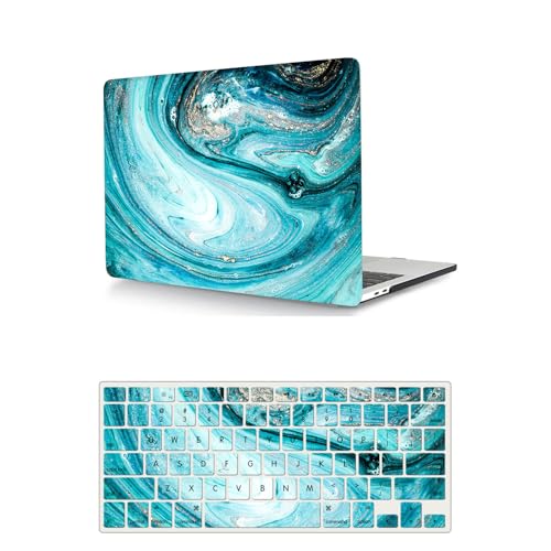 HLAAJJX Hülle Case Kompatibel mit MacBook Pro 13 Zoll Modell A1278 Freisetzung 2012-2008 mit CD-ROM, Plastik Laptop Hartschale Schutzhülle Cover + Tastaturschutz,Blaue Spirale von HLAAJJX