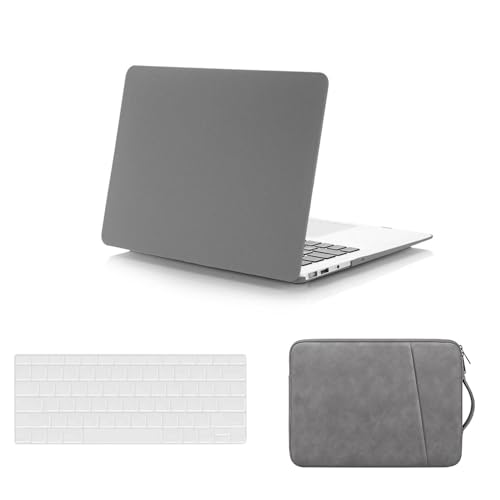 HLAAJJX Hülle Case für MacBook Pro 13 Zoll M1 A1706 A1708 A1989 A2159 A2251 A2289 A2338 2020-2016, Plastik Laptop Hartschale Schutzhülle Cover & Tastaturschutz &Tasche,Grau von HLAAJJX