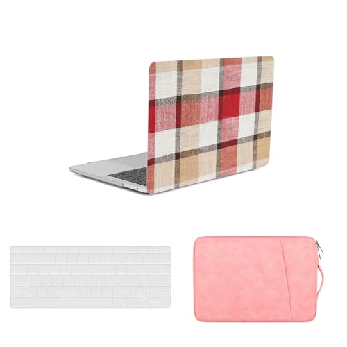 HLAAJJX Hülle Case für MacBook Pro 14 Zoll M3 M2 M1 Retina Display & Touch ID 2023 2021 A2442 A2779 A2918 A2992,Leder Plastik Hartschale Schutzhülle & Tastaturschutz &Tasche,Raster von HLAAJJX