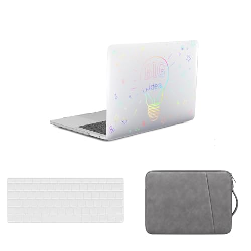 HLAAJJX Hülle Case für Neues MacBook Air 13,6 Zoll M2 M3 Retina Display & Touch ID A2681 A3113 2024 2022, Plastik Hartschale Schutzhülle & Tastaturschutz &Tasche,Glühbirne von HLAAJJX