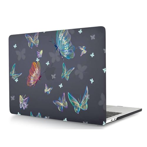 HLAAJJX Hülle Kompatibel mit MacBook Pro 13 Zoll Modell A1278 Freisetzung 2012 2011 2010 2009 2008 mit CD-ROM, Gedrucktes Muster Plastik Hartschale Matt Case,Schmetterling von HLAAJJX