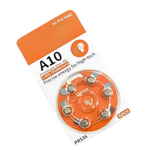 A10 Hörgerätebatterien, 6 Stück/Packung, hohe Energiedichte, bietet zuverlässige Stromversorgung für verschiedene Hörgeräte A10 Hörgerätebatterien, 6 Stück/Packung, hohe Energiedichte, bietet zuverlässige Stromversorgung für verschiedene Hörgeräte von HLBEST
