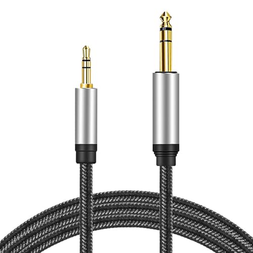 HLBEST 3,5 mm auf 6,35 mm Stereo-Musikkabel, 0,3 cm TRS auf 1/4 Zoll TRSs, Nylon, geflochten, Stereo, Musikkabel für Verstärker von HLBEST