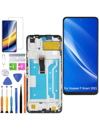 Ersatz Display für Huawei P Smart 2021 LCD Bildschirm, PPA-LX1 PPA-LX2 Display Bildschirm Touch Digitizer Assembly Reparaturteile Kit(Schwarz mit Rahmen) von HLYGZX