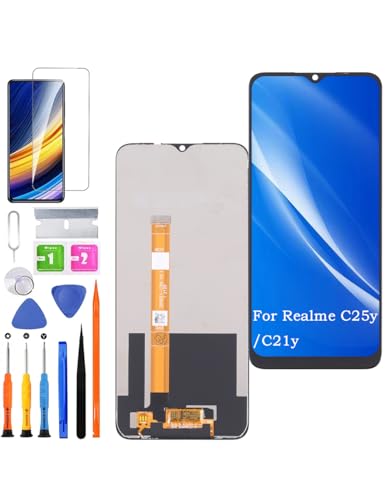 HLYGZX Ersatz Original Display für Realme C25y / C21y LCD Bildschirm, RMX3265 RMX3269 RMX3263 Display Bildschirm Touch Digitizer Assembly Reparaturteile Kit von HLYGZX