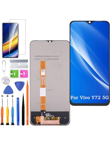 HLYGZX Ersatz Original Display für Vivo Y72 5G LCD Bildschirm, V2041 Display Bildschirm Touch Digitizer Assembly Reparaturteile Kit von HLYGZX