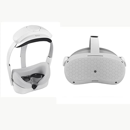 HMHAMA VR Shell Schutzhülle + Gesichtsabdeckung Kompatibel mit Pico Neo 4, Schweißfest und Kratzfest, 2in1 Silikon VR Headset Zubehör von HMHAMA