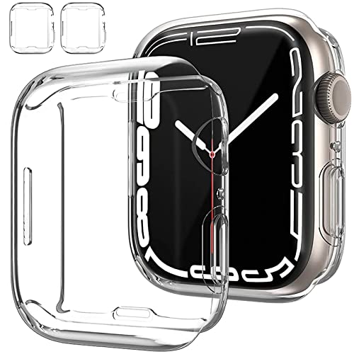 2 Stück Hülle mit Apple Watch 10 42mm Schutzhülle mit Displayschutz, 360° Rundum Anti Kratz Anti Staub Ultradünne TPU Schutzhülle für Apple Watch Series 10 42mm - Transparent von HNYGS-EU