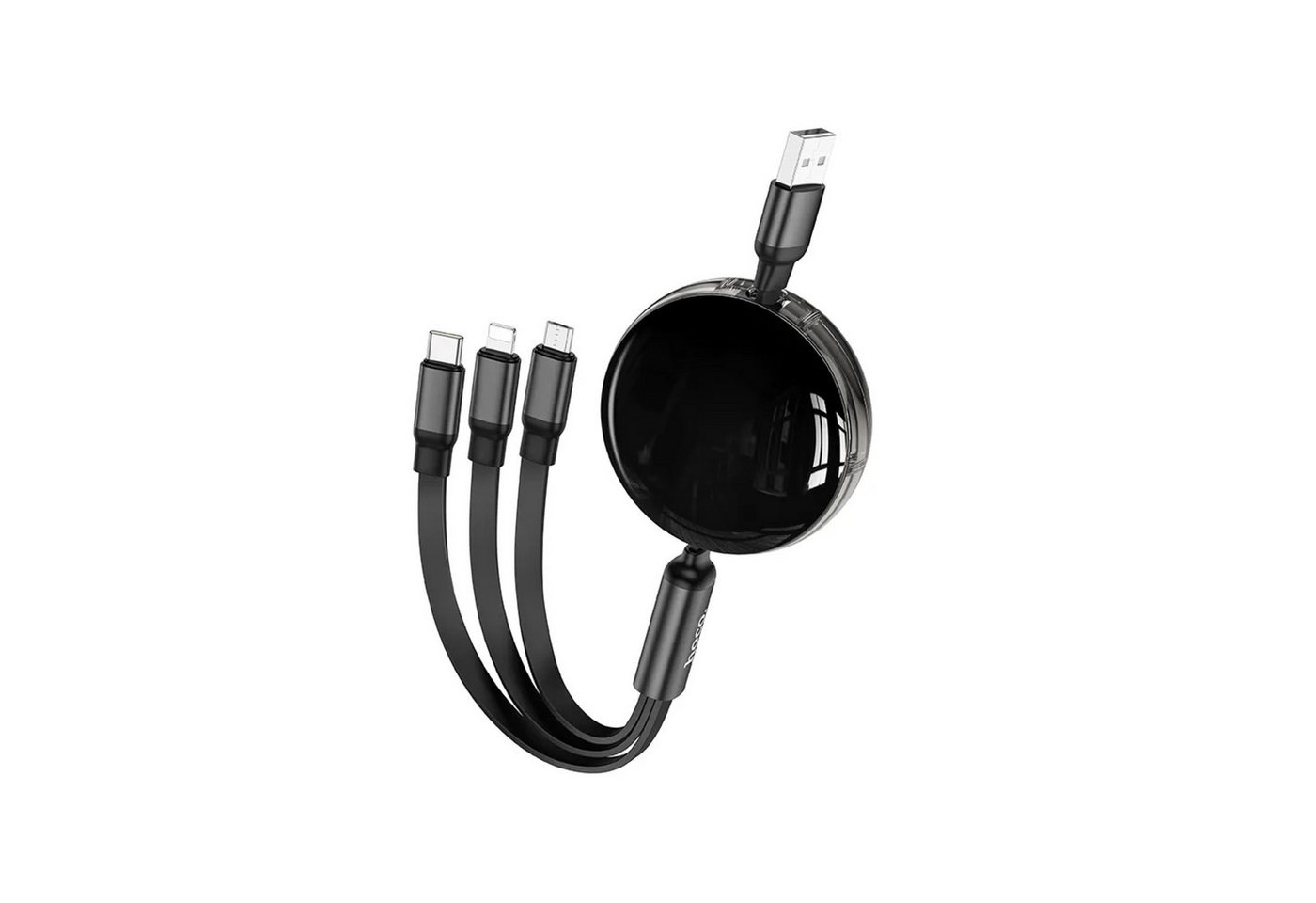 HOCO.tech 3in1 Kabel USB A kompatibel mit iPhone/ Micro USB/ Typ C 2A 1m Smartphone-Kabel von HOCO.tech