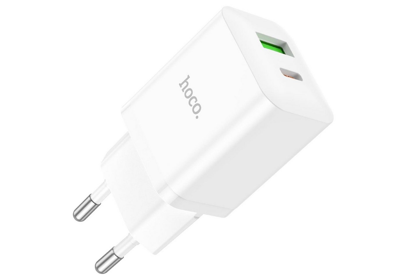 HOCO 20W USB Typ A und Typ C Smartphone-Ladegerät (3000 mA, EU Netz Lade Stecker Ladegerät Charger USB A C Dual Charge) von HOCO