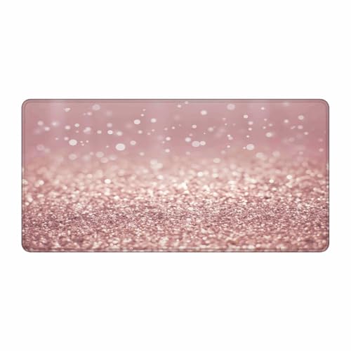 Extended Large Gaming Desk Mat, Abstract Rose Gold and Silver Non-Slip Rubber XXL Mouse Pad, Table Accessories for Office Decor Laptop Computer Keyboard Mousepad Mousepad, 89.9x39.9 cm von HODKHNO