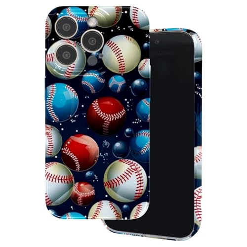 HOHODIY Baseball-Handyhüllen für iPhone 14 Pro/14 Pro Max/15 Pro/15 Pro Max, stilvolle langlebige TPU-Schutzhüllen für Mädchen und Frauen, mehrfarbig, 4 Stück von HOHODIY