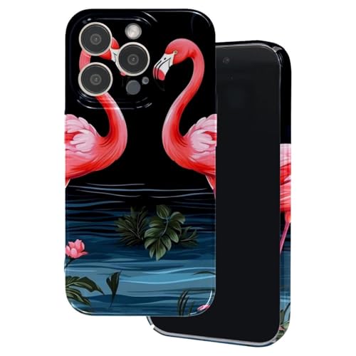 HOHODIY Handyhüllen, kompatibel mit iPhone 14 Pro/14 Pro Max/15 Pro/15 Pro Max, Flamingo, Regenwald, mehrfarbig von HOHODIY