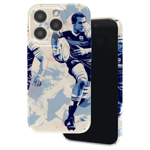 HOHODIY Kompatibel mit iPhone 14 Pro/14 Pro Max/15 Pro/15 Pro Max, 4 Sets Rugby-Fußballhüllen, mehrfarbig von HOHODIY