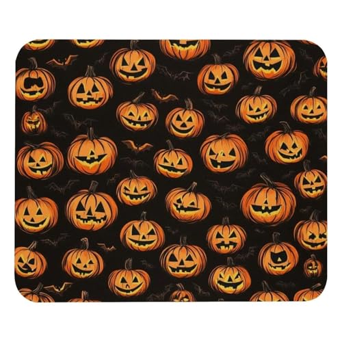 Mauspad, rutschfestes Gummi-Mauspad für Gaming, Büro, Laptop, Computer, Herren, Damen, Kinder, niedliches individuelles Muster, nahtloses Muster von Halloween-Design von HOHODIY