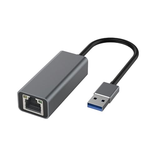 HOJIOESRD Laptop Typ C zu Netzwerk Ports, Nahtloser Gigabit Ethernet Zugriff und Unterstützung für mehrere Systeme ohne Treiber, USB (grau) von HOJIOESRD