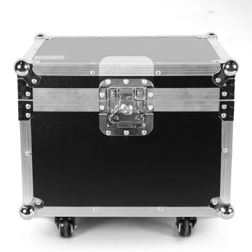 42 * 38 * 36cm Flightcase für 4 Stück Moving-Head-LED-Bühnenlichter mit eingebauten Rädern und einziehbarem Tragegriff für einfache Lagerung und Transport der Partylichter von HOLDLAMP