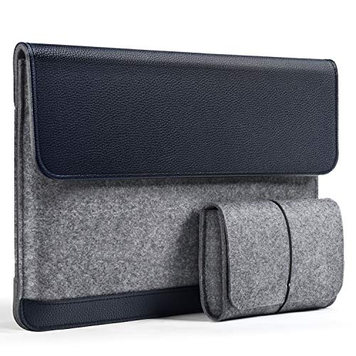 HOMIEE 15.6 Zoll Laptoptasche, Filz und PU Leder Laptop Sleeve Case Notebook Hülle Schutzhülle Tasche, Kompatibel mit MacBook pro, Samsung, Acer, Asus, Dell, Lenovo, HP Notebook (15.4-15,6 Zoll) von HOMIEE