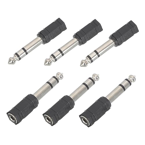 HOMOCONO 6St Audio-Adapter Konverter für Gitarrenstecker Audiobuchse für Mikrofon Audio umschalter audioverstärker Gitarren-Audiokabel-Adapter Audio-Umwandlungskopf Zinklegierung Black von HOMOCONO