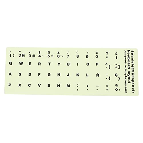 HOMSFOU 1 Blatt Tastatur-Glüh-Aufkleber leuchtende Tastaturaufkleber hinterleuchtet Klavier Buchstaben Aufkleber leuchtbuchstaben Tastatur Aufkleber Tastaturaufkleber mit großem Schriftzug von HOMSFOU