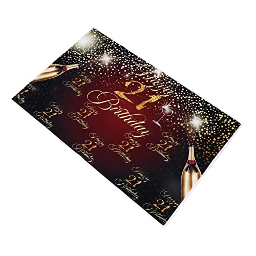 HOMSFOU 1 STK 21 Geburtstags Hintergrund Tuch Geburtstags-Foto-Requisite Geburtstag Kulisse Hintergrund Für Die 21. Geburtstagsfeier 21. Geburtstagsfeierdekorationen Fotobanner Vinyl Black von HOMSFOU