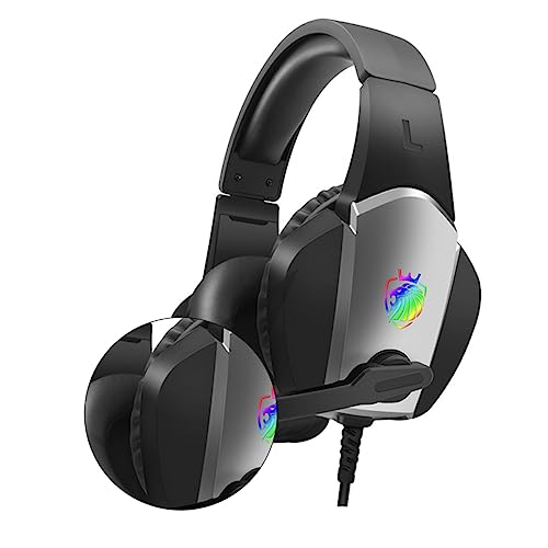 HOMSFOU 1Stk Kopfhörer Headset Gaming Gaming-Headset Headset with Microphone Bass Gaming Headset Gaming Headset with LED Lights Gaming-Ohrhörer Spielversorgung Gedächtnisschaum Black von HOMSFOU