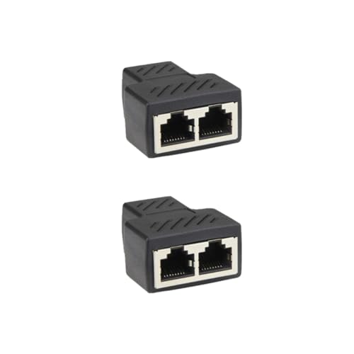 HOMSFOU 2St langlebiger Netzwerkanschluss Netzwerkadapter Stecker-Splitter Internet-Splitter einziehbares Ladekabel Kolben stoßverbinder nützlicher praktischer Stecker Black von HOMSFOU