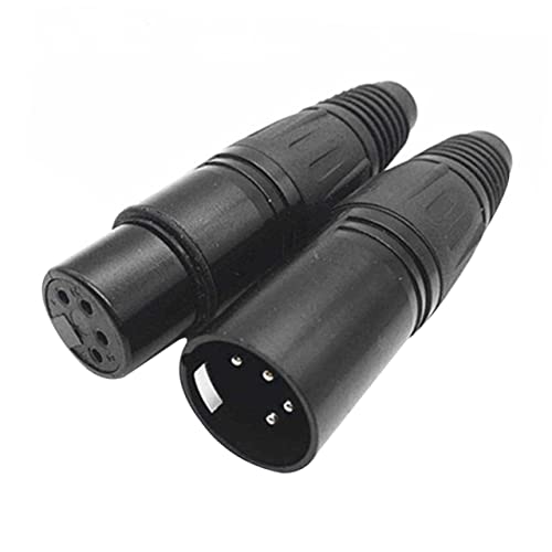 HOMSFOU 2st 4-adriger Xlr-kopf Mikrofonkabelstecker Stecker Für Audiobuchse Audio-buchsenstecker Adapter Kabel Verbinder Connectix Weiblicher Xlr-stecker Xlr- Plastik Black von HOMSFOU