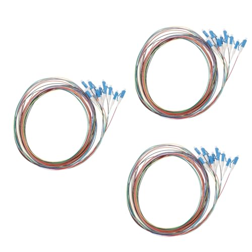 HOMSFOU 3St 12-adriges Faserpigtail Erweiterbar Glasfaserstab Netzwerk Kabel Verbinder digital Stecker Glasfaser-Pigtail mit Keramikkern Faser für Kommunikationssysteme LWL-Patchkabel PVC von HOMSFOU