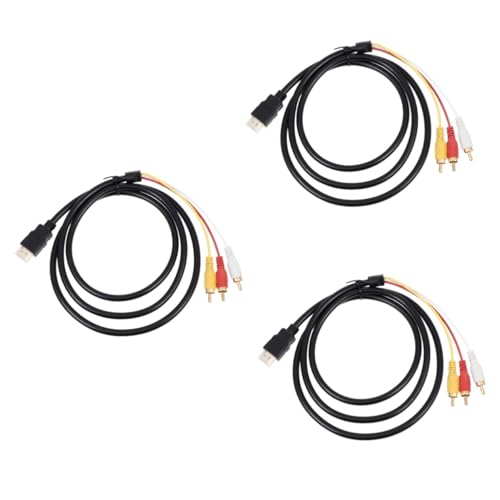 HOMSFOU 3St Audio-Video-Kabel USB Audiokabel zum Konverter Steckdosenleiste Videokabel Auto Video adapter cable Audio video cable Verbindungskabel Patchkabel Übertragungskabel Kupfer von HOMSFOU