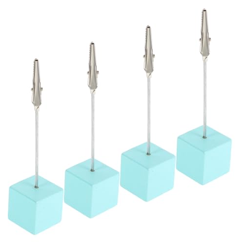 HOMSFOU 4 Stück Memo-Ordner Tischkarten Tisch steht für Schilder Fotohalter Karte steht Desktop-Memohalter Fotoclips Bildhalterständer Büroklammer-Memo Holz Sky-blue HOMSFOU 4 Stück Memo-Ordner Tischkarten Tisch steht für Schilder Fotohalter Karte steht Desktop-Memohalter Fotoclips Bildhalterständer Büroklammer-Memo Holz Sky-blue von HOMSFOU