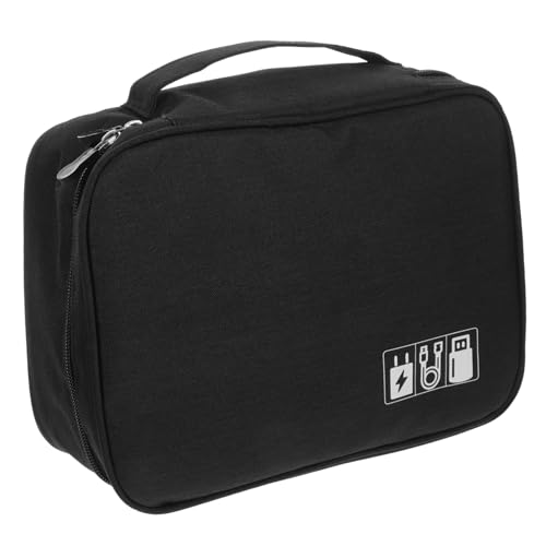 HOMSFOU Digitale Aufbewahrungstasche Kabel Batterie Tragetasche Für Elektronisches Zubehör USB-datenspeichertasche Draht Elektronische Organizer-Tasche Schnüre Tragen Fährt Black Polyester von HOMSFOU