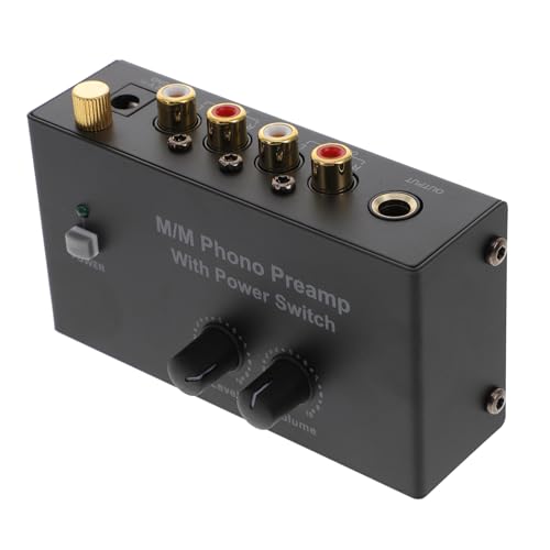 HOMSFOU Plattenspieler-vorverstärker Drehteller Verstärker Heim-Audio Phono-vorverstärker Für Plattenspieler Stereo-verstärker Desktop-kopfhörerverstärker Mini-verstärker Abs Black von HOMSFOU