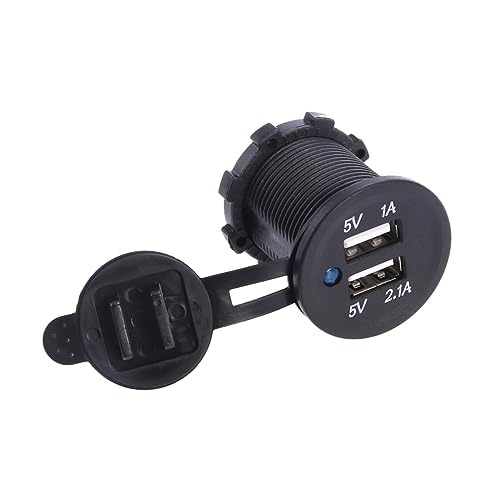 HOMSFOU Tragbarer 12 24 V Zigarettenanzünder Splitter Mit Dual USB Anschlüssen Für Und Mobile Geräte Schwarz Ideal Für Auto Und Inklusive USB Buchse Mit Schalter von HOMSFOU