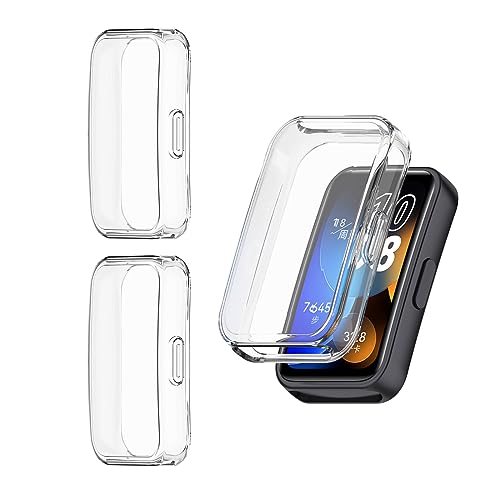 HOMTERN 3er-Pack kompatibel mit Huawei Band 8/Band 9, weiche TPU-Schale, sturzsicher, kratzfest, flexibel, vollständig abgedeckte Schutzhülle, 3 Stück, transparent von HOMTERN