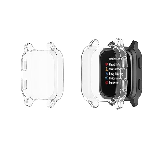 HOMTERN Schutzhülle für GARMIN Venu Sq 2 Venu Sq, weiches TPU, leicht, sturzsicher, kratzfest, flexibel, vollständig bedeckt, 2 Stück, transparent von HOMTERN