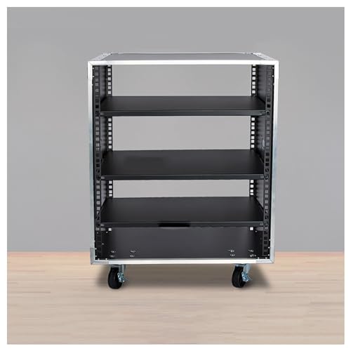 Tragbares Netzwerk-Rack, Rack mit offenem Rahmen, for Server und AV-Geräte, mit Rollen, integriertem Griff, Netzwerk-Rack, rollendes Netzwerk-Rack (16 HE – 87 x 52,5 cm) (Size : 12U-3TIER-49.5X52.5CM von HONGKE SPORTING